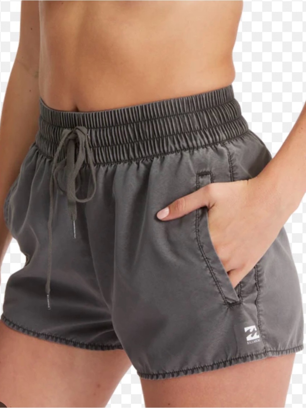 Billabong Women's Gray High-Waist Drawstring Shorts - Picture 1 of 2